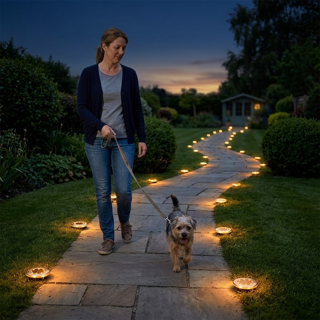 Warm-Glow Solar Path Lights