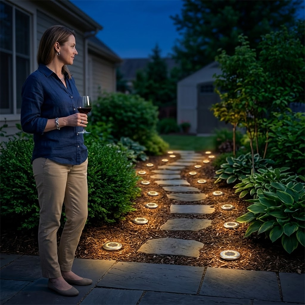 Warm-Glow Solar Path Lights