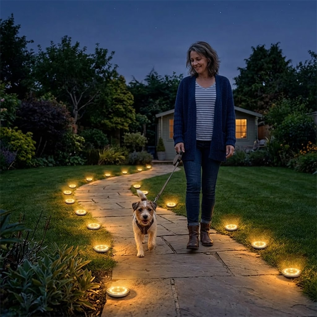 Warm-Glow Solar Path Lights