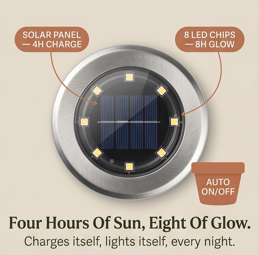 Warm-Glow Solar Path Lights