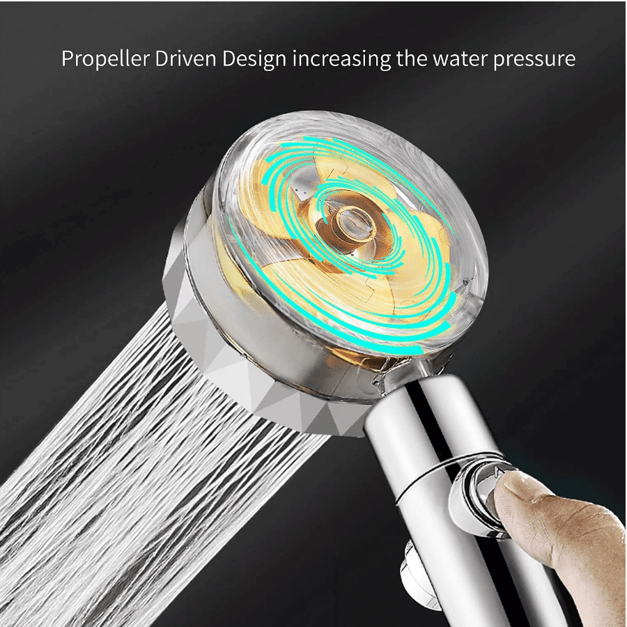 Water-saving shower head with high pressure - 360° adjustable rotating design - up to 40% water-saving