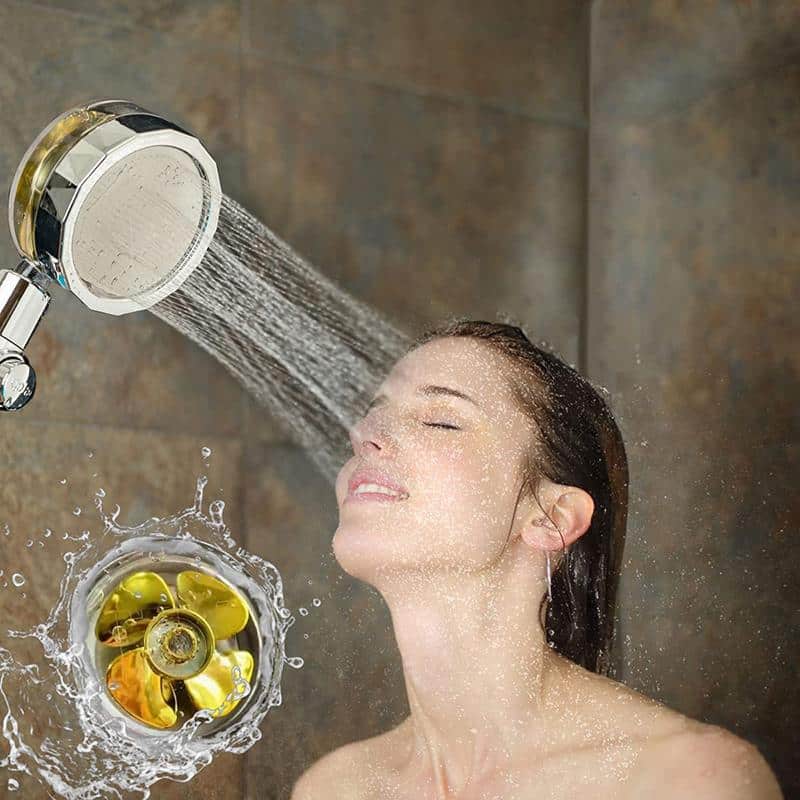 Water-saving shower head with high pressure - 360° adjustable rotating design - up to 40% water-saving