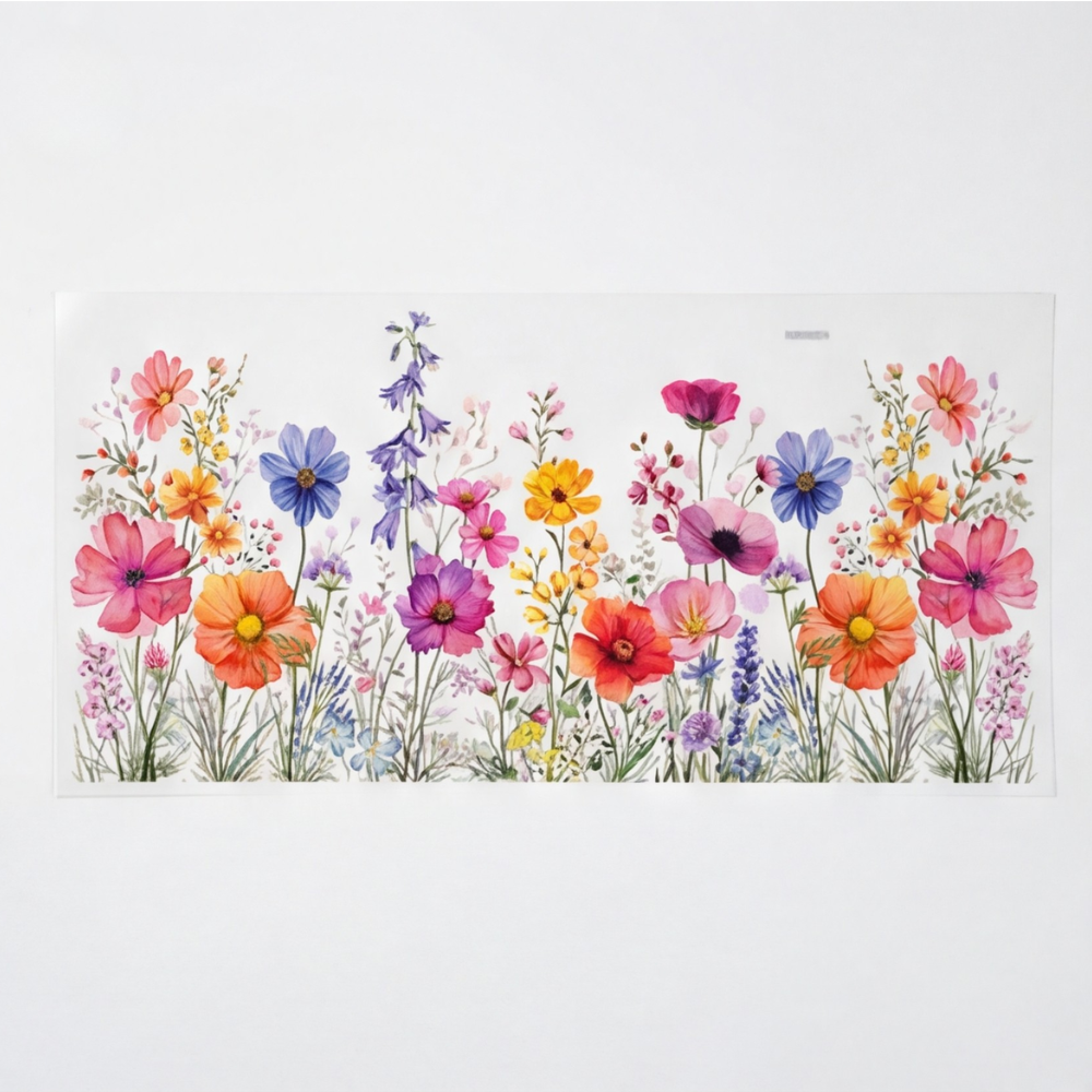 Watercolor Wildflower Window Clings