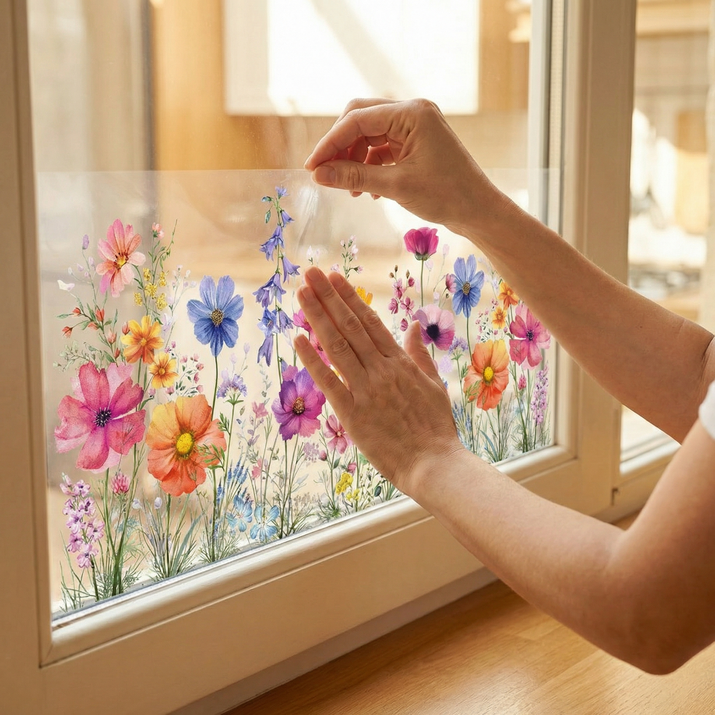Watercolor Wildflower Window Clings