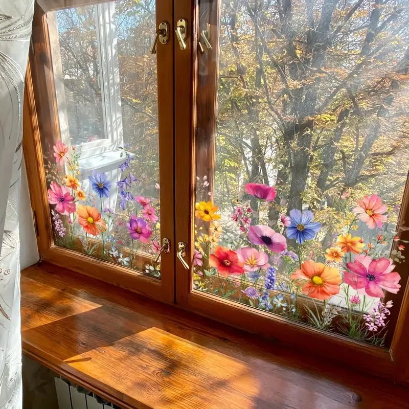 Watercolor Wildflower Window Clings