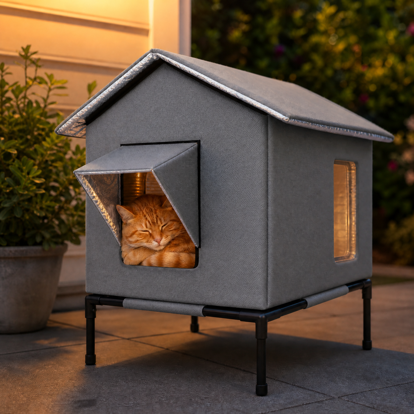 Waterproof Cat House with Thermal Lining