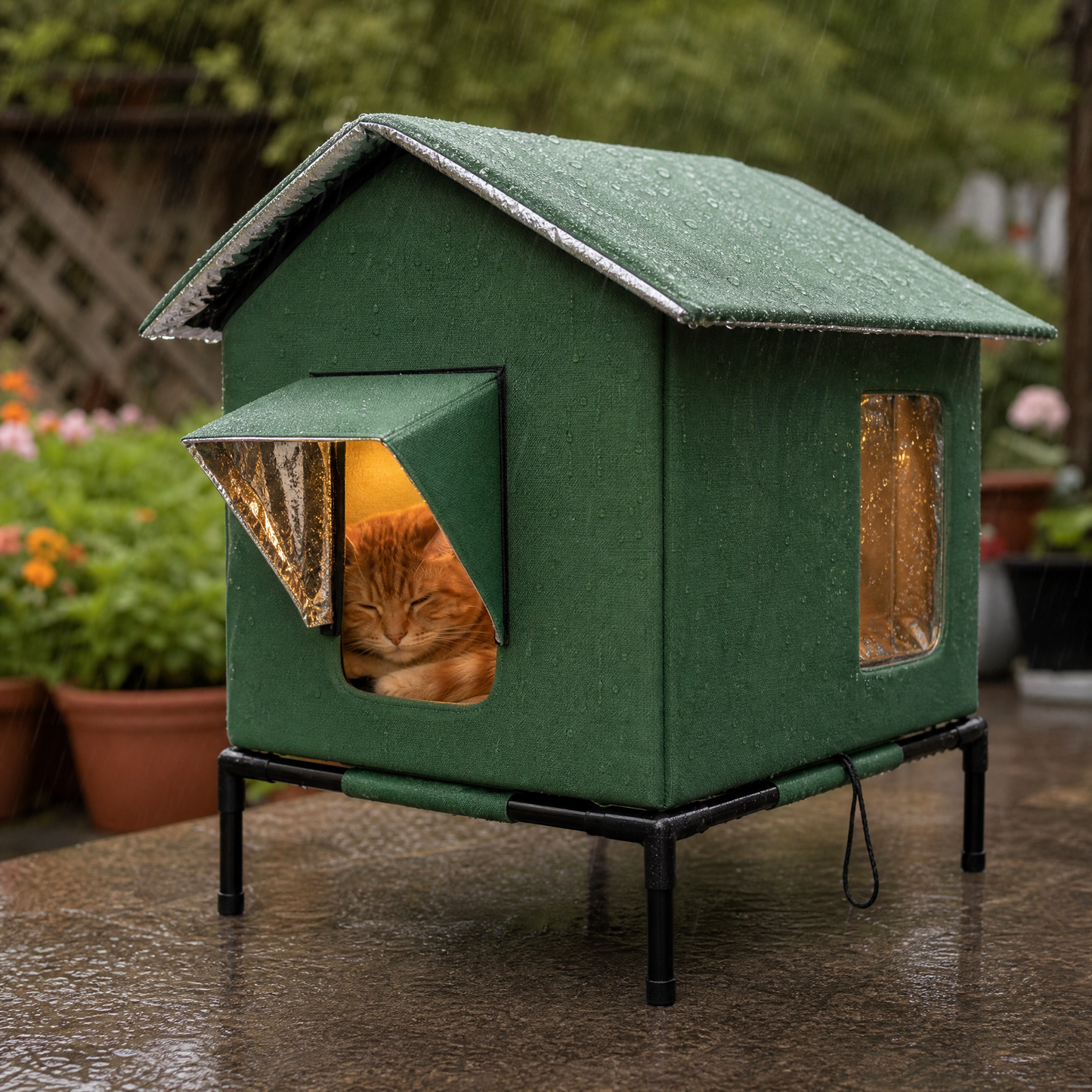 Waterproof Cat House with Thermal Lining