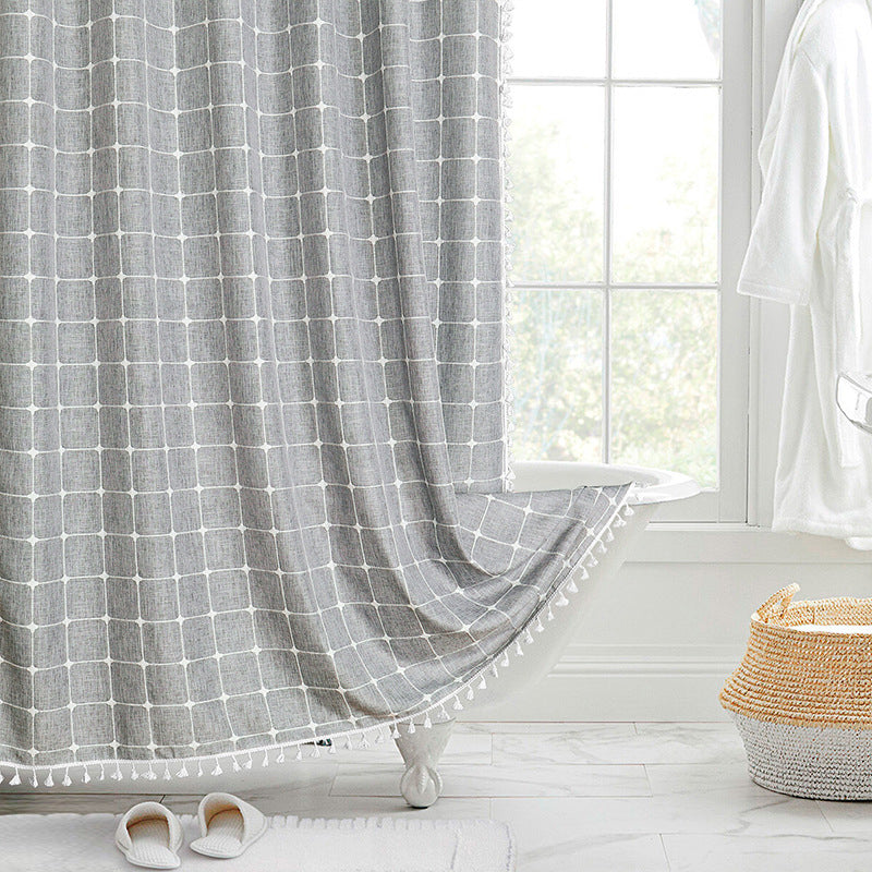 Waterproof Linen Shower Curtain