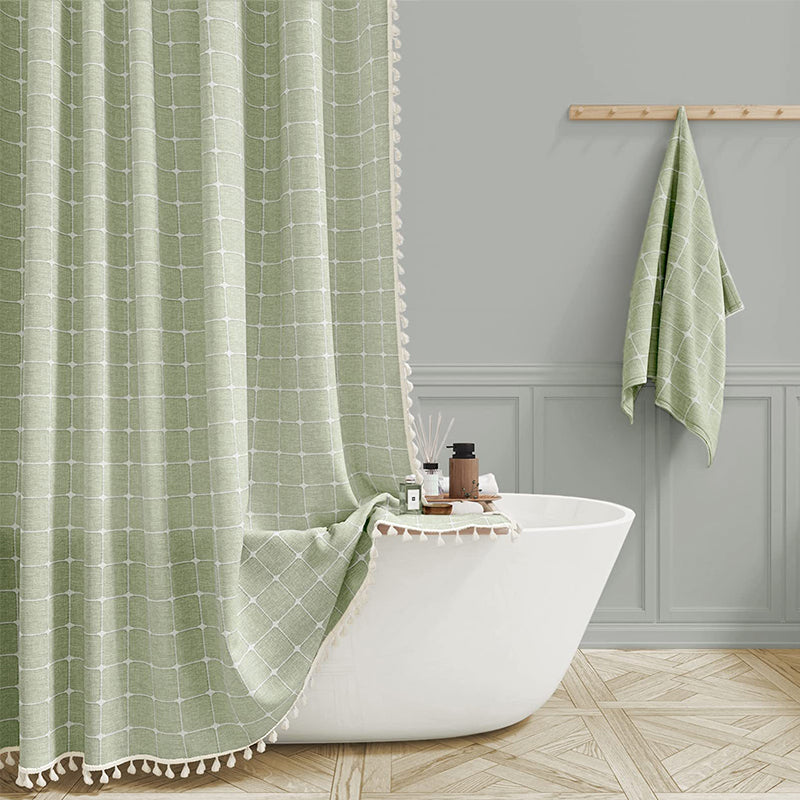 Waterproof Linen Shower Curtain
