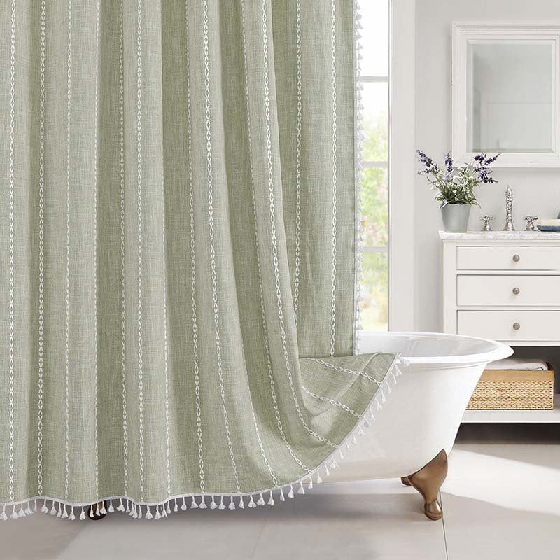 Waterproof Linen Shower Curtain