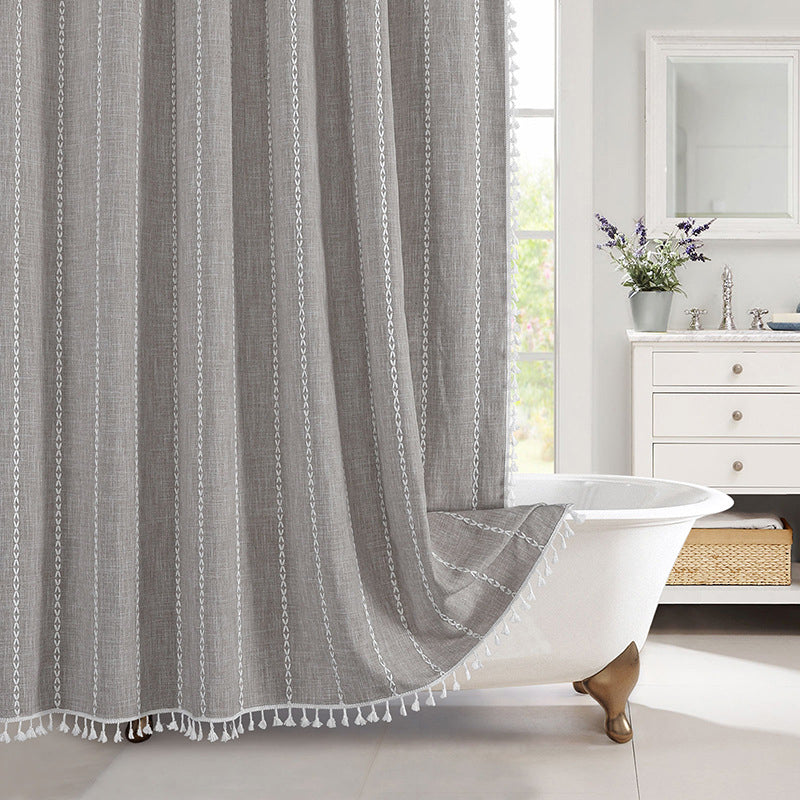 Waterproof Linen Shower Curtain
