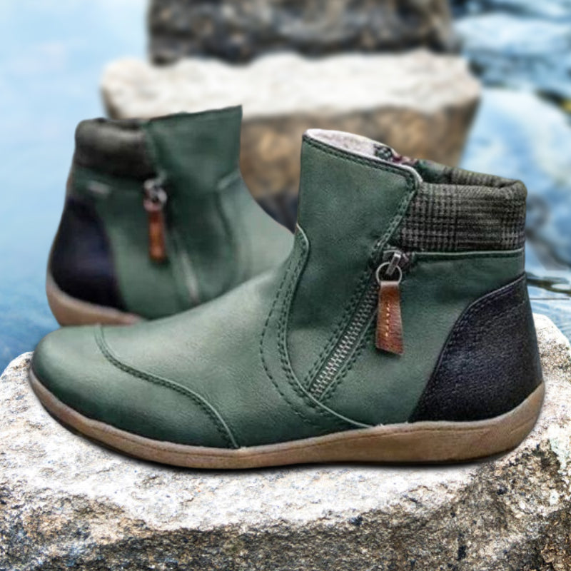 Waterproof orthopedic women's boots with zipper