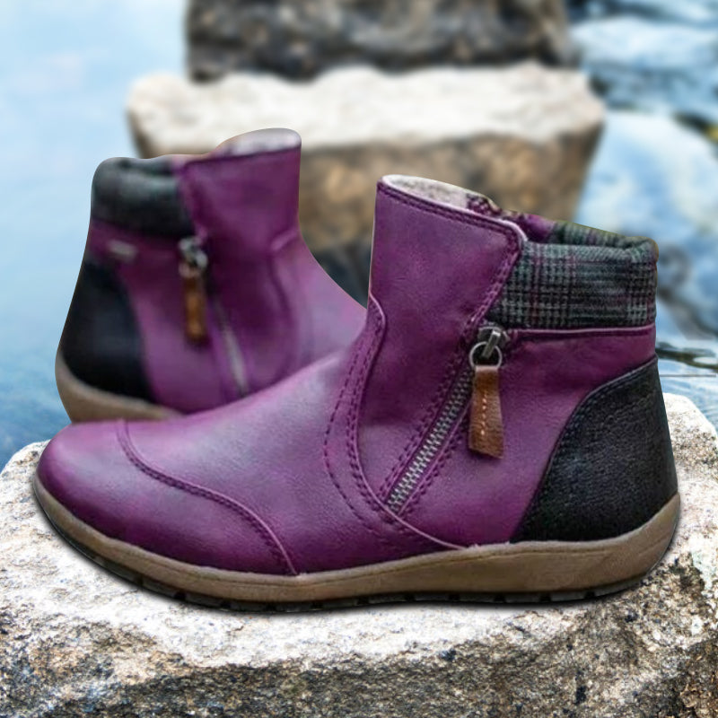 Waterproof orthopedic women's boots with zipper