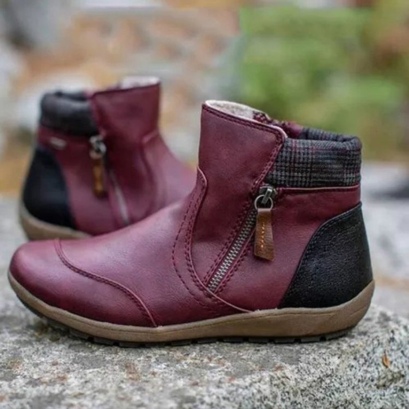 Waterproof orthopedic women's boots with zipper
