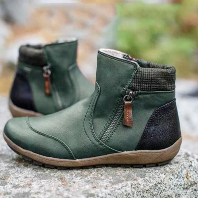 Waterproof orthopedic women's boots with zipper