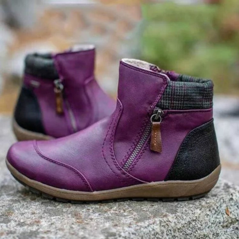 Waterproof orthopedic women's boots with zipper