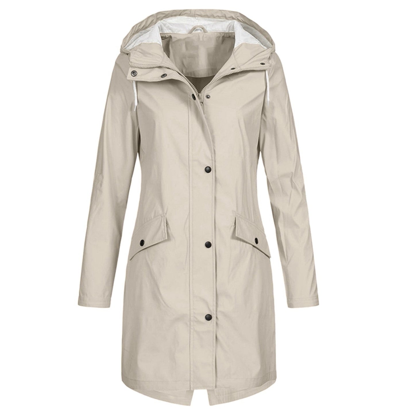 Waterproof Rain Jacket with Adjustable Hood - Women