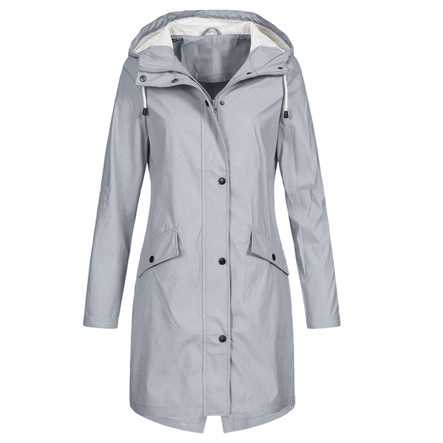 Waterproof Rain Jacket with Adjustable Hood - Women