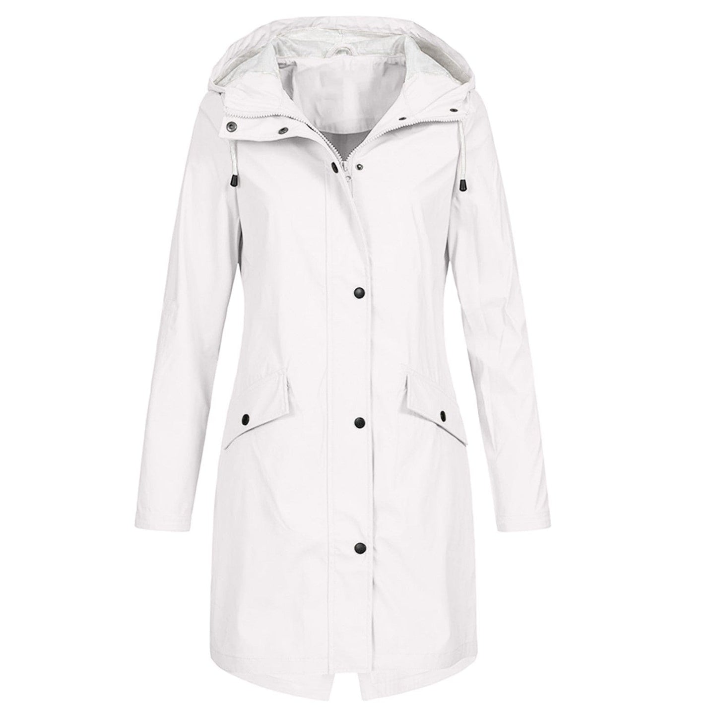Waterproof Rain Jacket with Adjustable Hood - Women