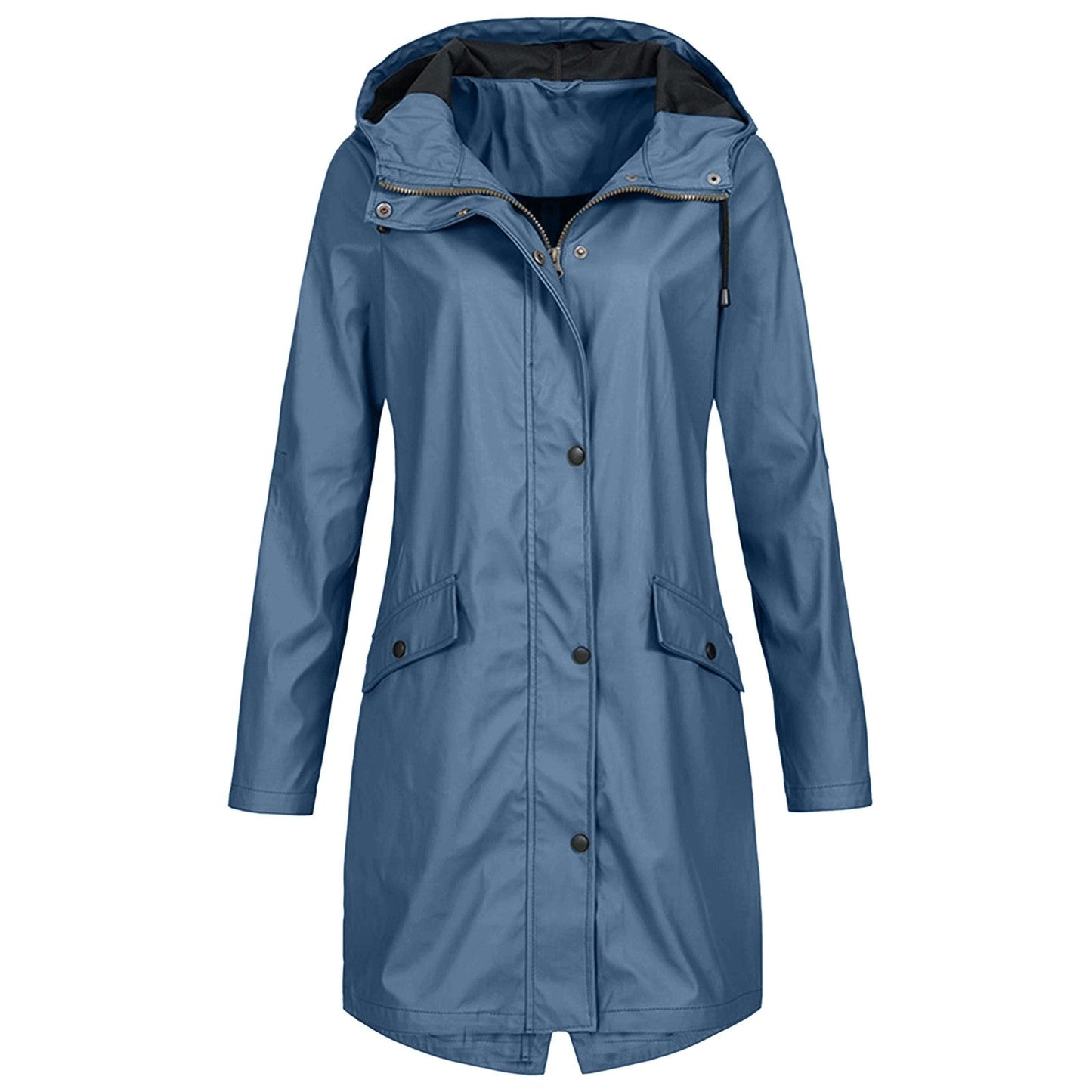 Waterproof Rain Jacket with Adjustable Hood - Women