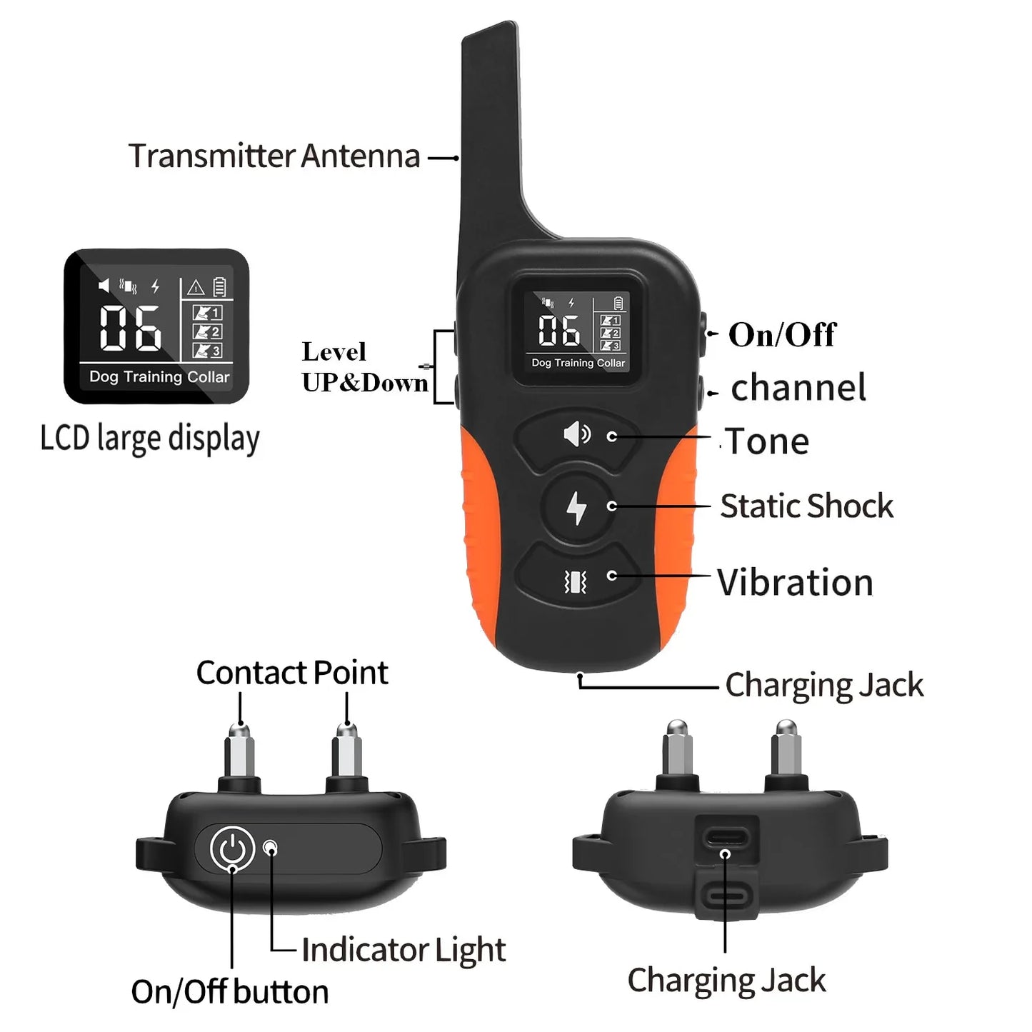 Waterproof Remote Dog Training Collar with Shock & Beep