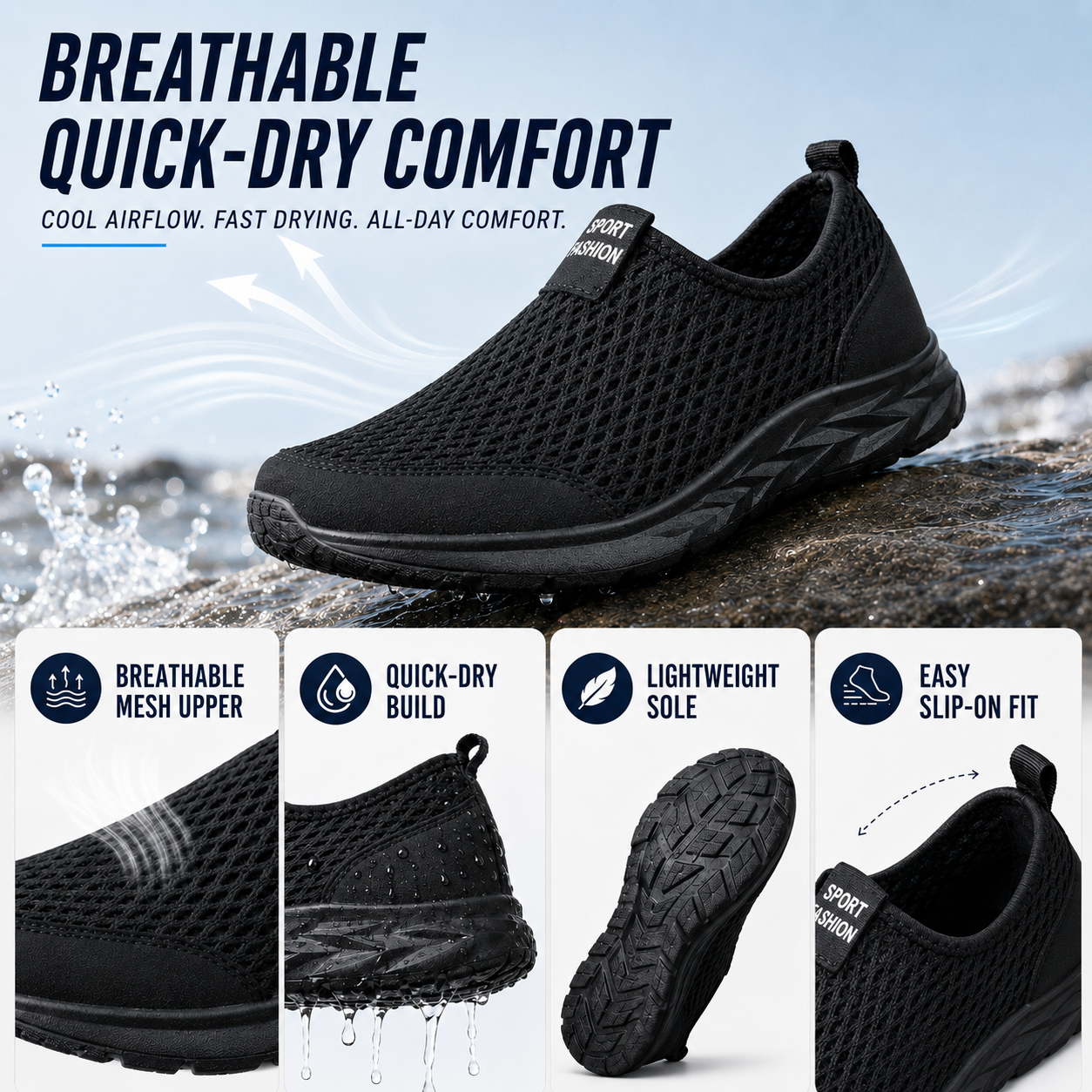 Waverun Lightweight Breathable Water Sports Shoe
