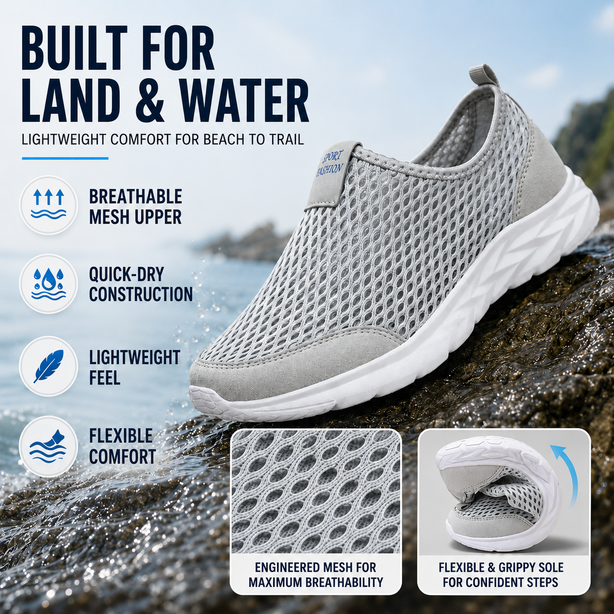 Waverun Lightweight Breathable Water Sports Shoe