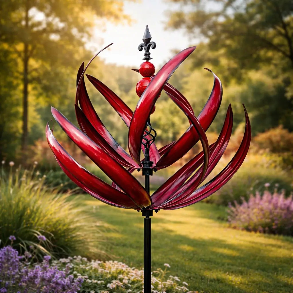 Weather Vane | Metal Wind Spinner in Lotus Shape | Rust Resistant | Windbloom