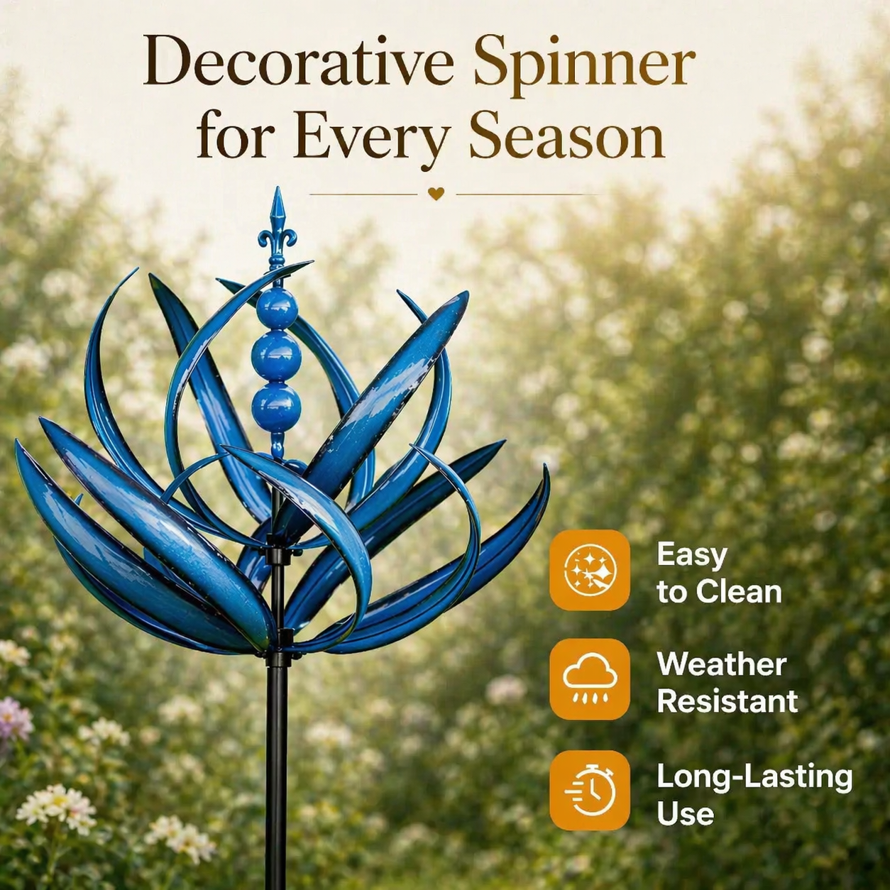 Weather Vane | Metal Wind Spinner in Lotus Shape | Rust Resistant | Windbloom