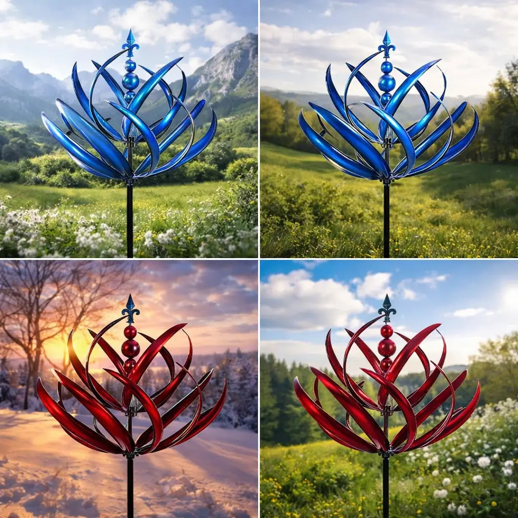 Weather Vane | Metal Wind Spinner in Lotus Shape | Rust Resistant | Windbloom
