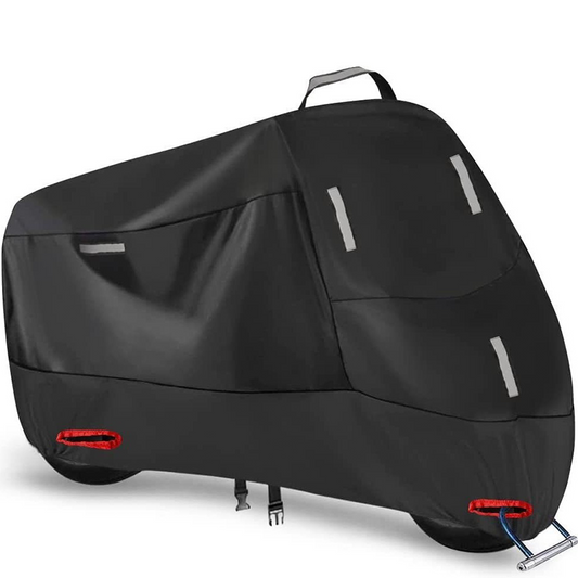Weatherproof Motorcycle Cover | Oxford Fabric | Reflective Strips & Reinforced Lock Openings | StormShell