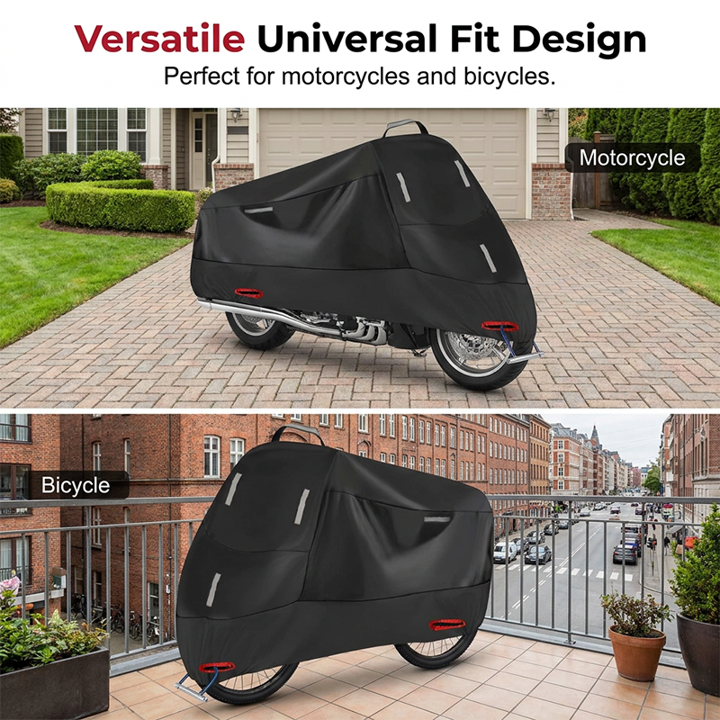 Weatherproof Motorcycle Cover | Oxford Fabric | Reflective Strips & Reinforced Lock Openings | StormShell