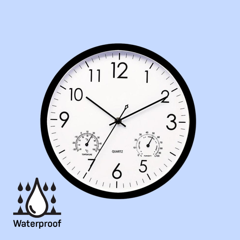 Weatherproof Outdoor Garden Clock with Temperature Gauge