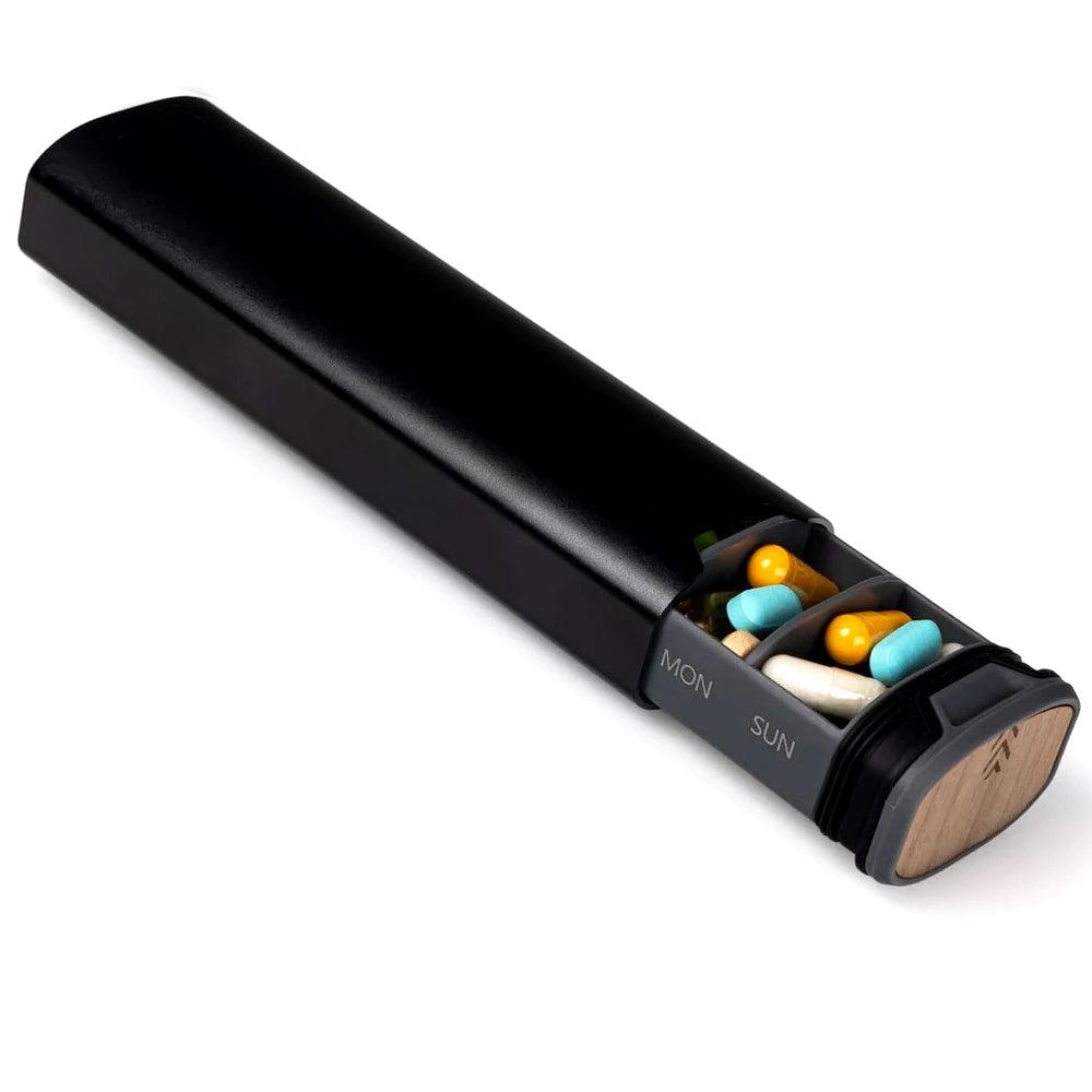 Weekly Pill Organizer – Elegant Wooden & Aluminium Pill Box