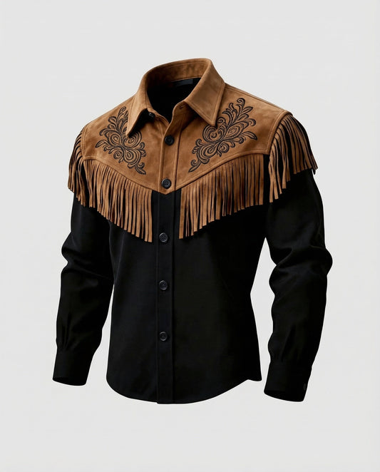 Western shirt with fringes and embroidery