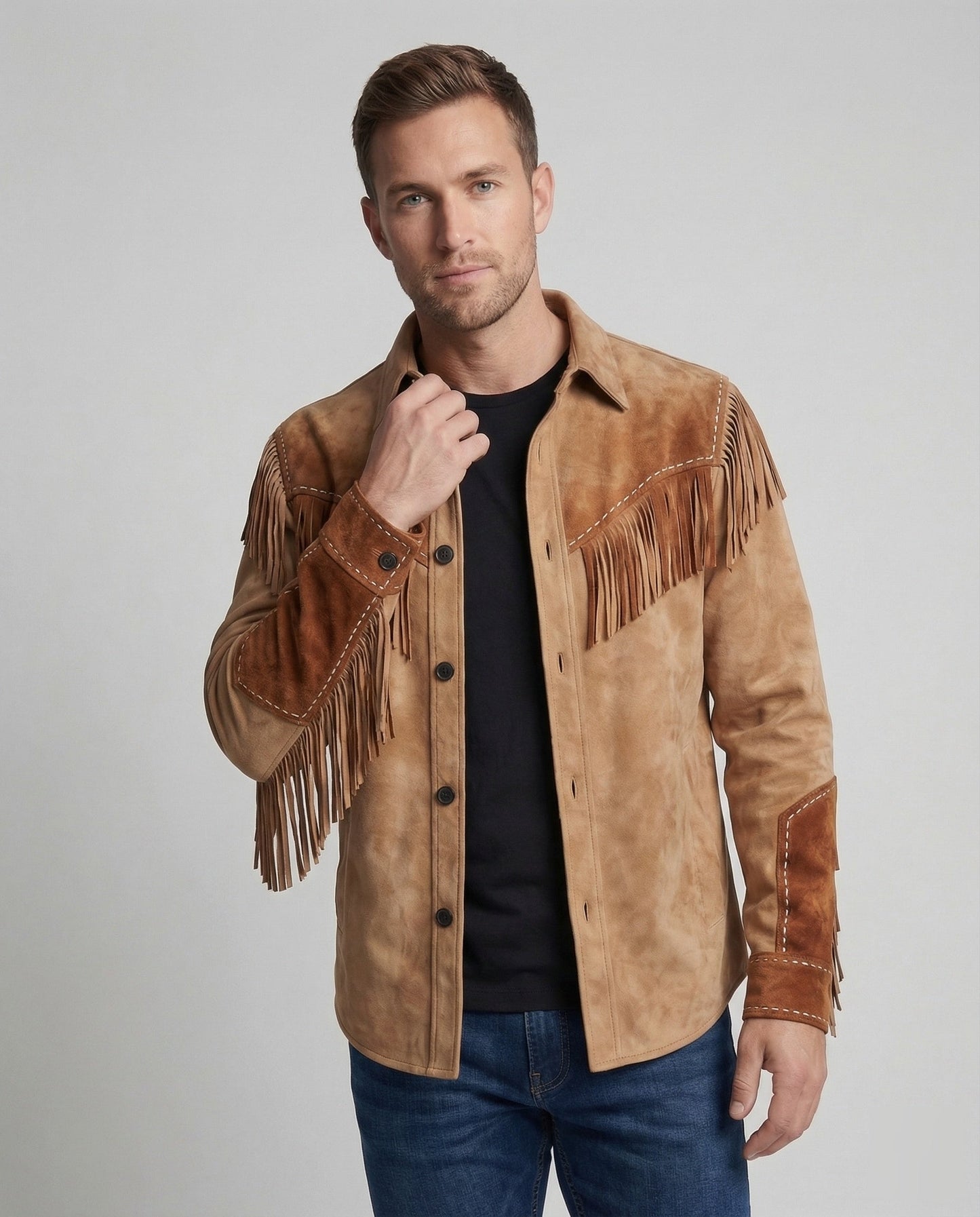 Western shirt with fringes and embroidery