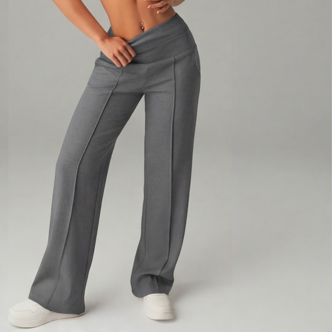 Wide Leg High Waist Stretch Pants
