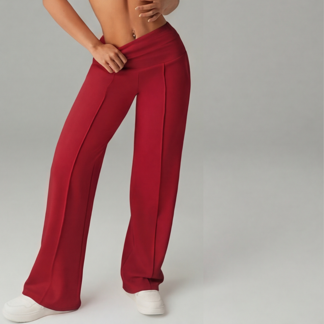Wide Leg High Waist Stretch Pants