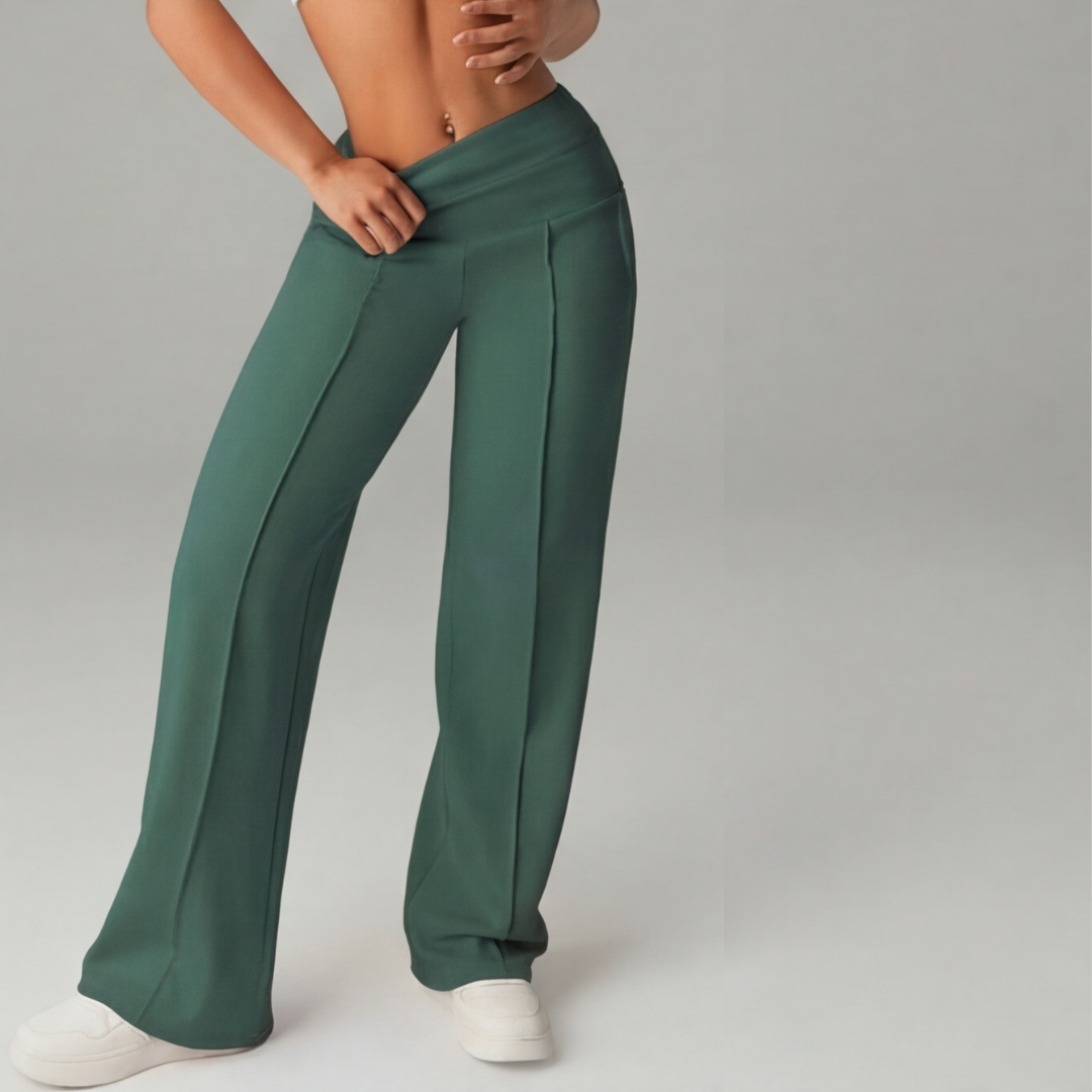 Wide Leg High Waist Stretch Pants