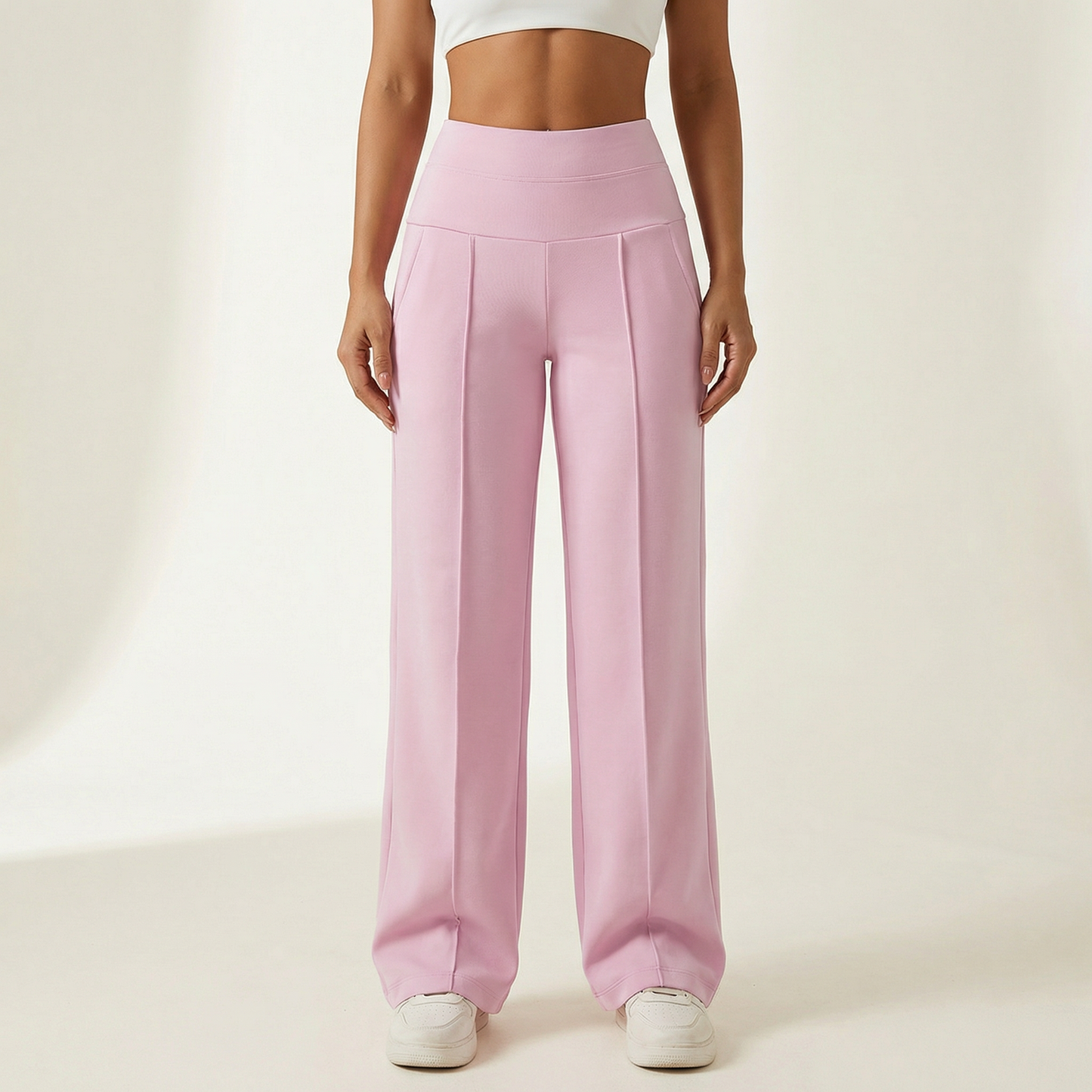 Wide Leg High Waist Stretch Pants