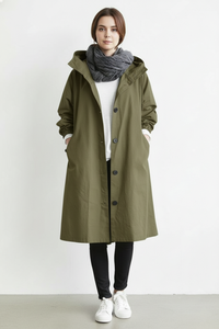 Wind and Waterproof Trench Coat for Women – With Hood for Autumn & Winter