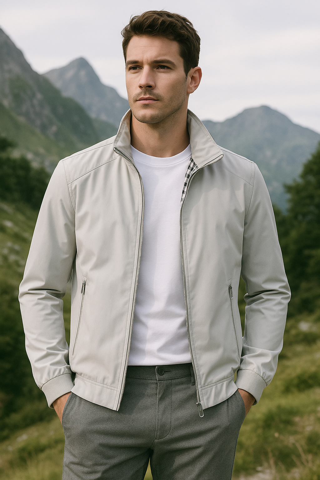 Windproof Men's Summer Jacket - Comfortable Minimalist Design