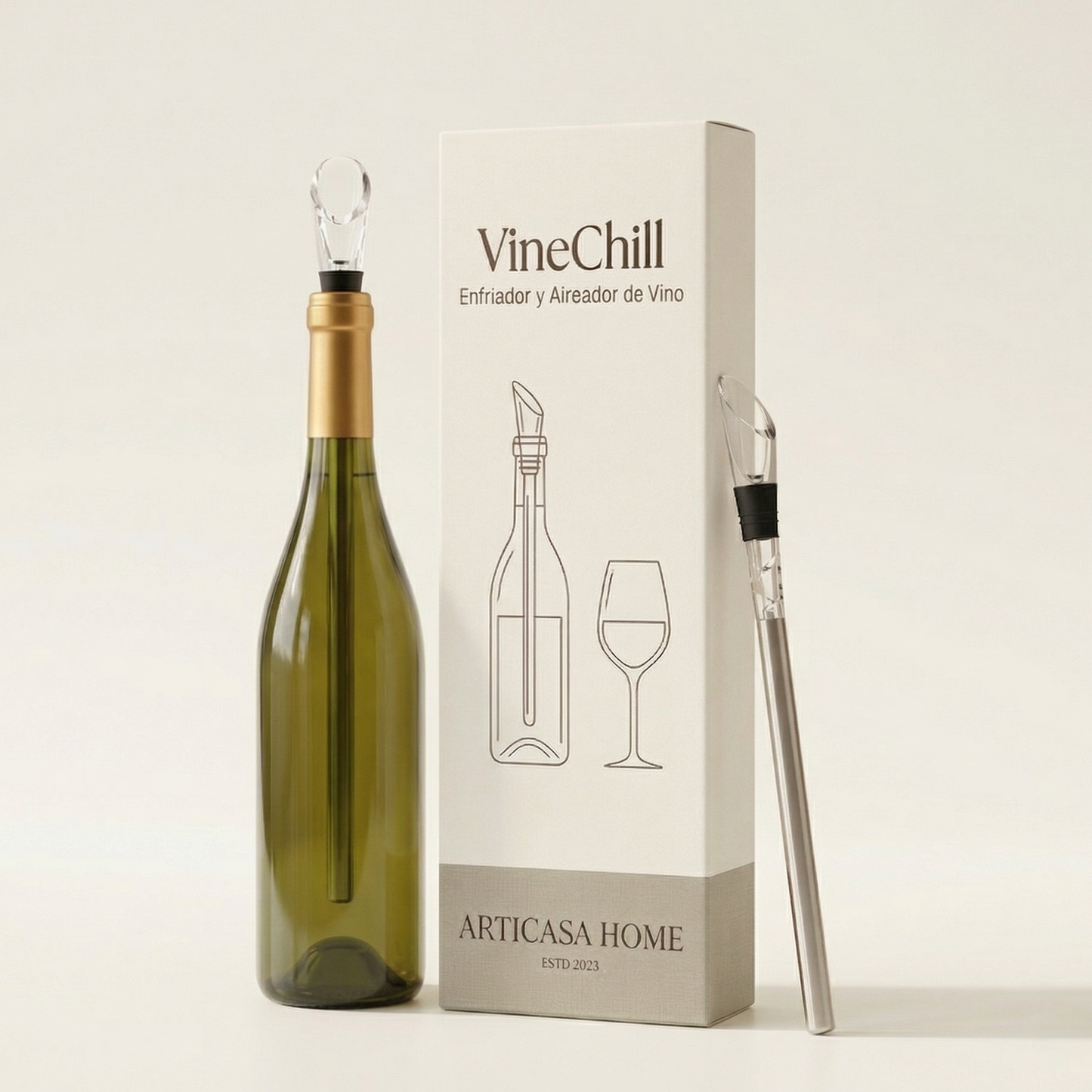 Wine Chiller and Aerator – Perfect Temperature Always 1+1 FREE
