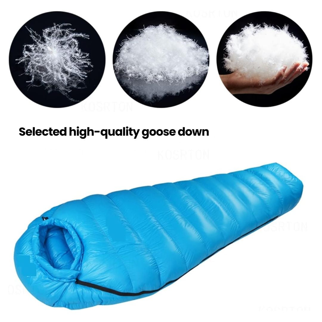 Winter Sleeping Bag – Down Insulated, 400T Ripstop Nylon, -20°C Rated