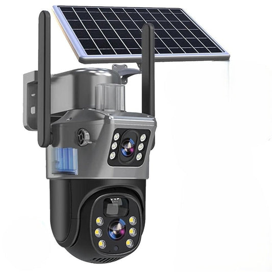Wireless 4K Security Camera with Solar and Dual Lens