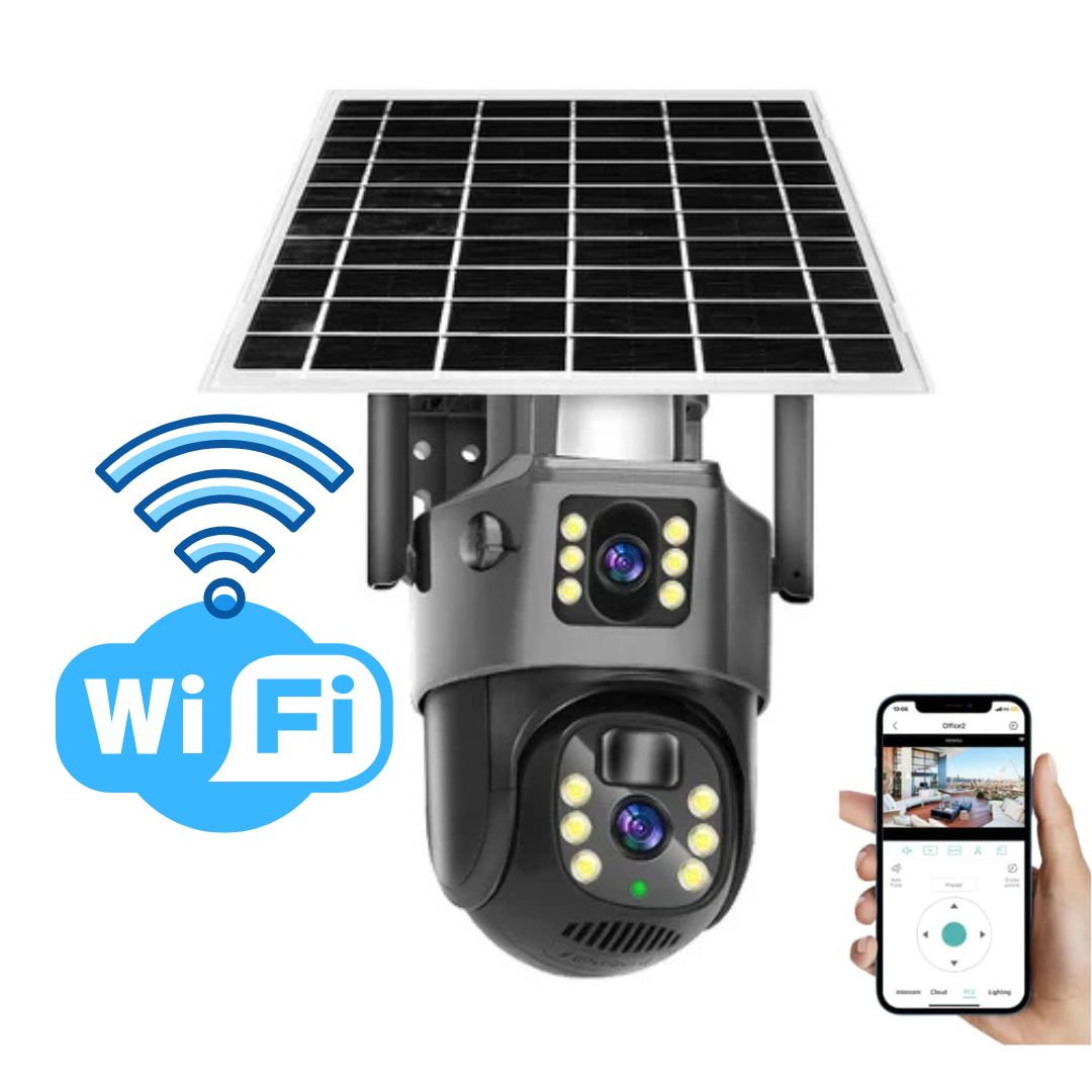 Wireless 4K Security Camera with Solar and Dual Lens