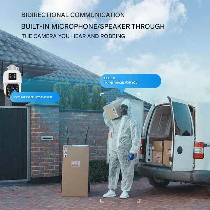 Wireless 4K Security Camera with Solar and Dual Lens