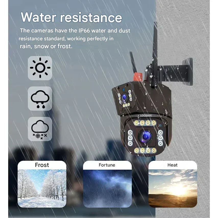 Wireless 4K Security Camera with Solar and Dual Lens