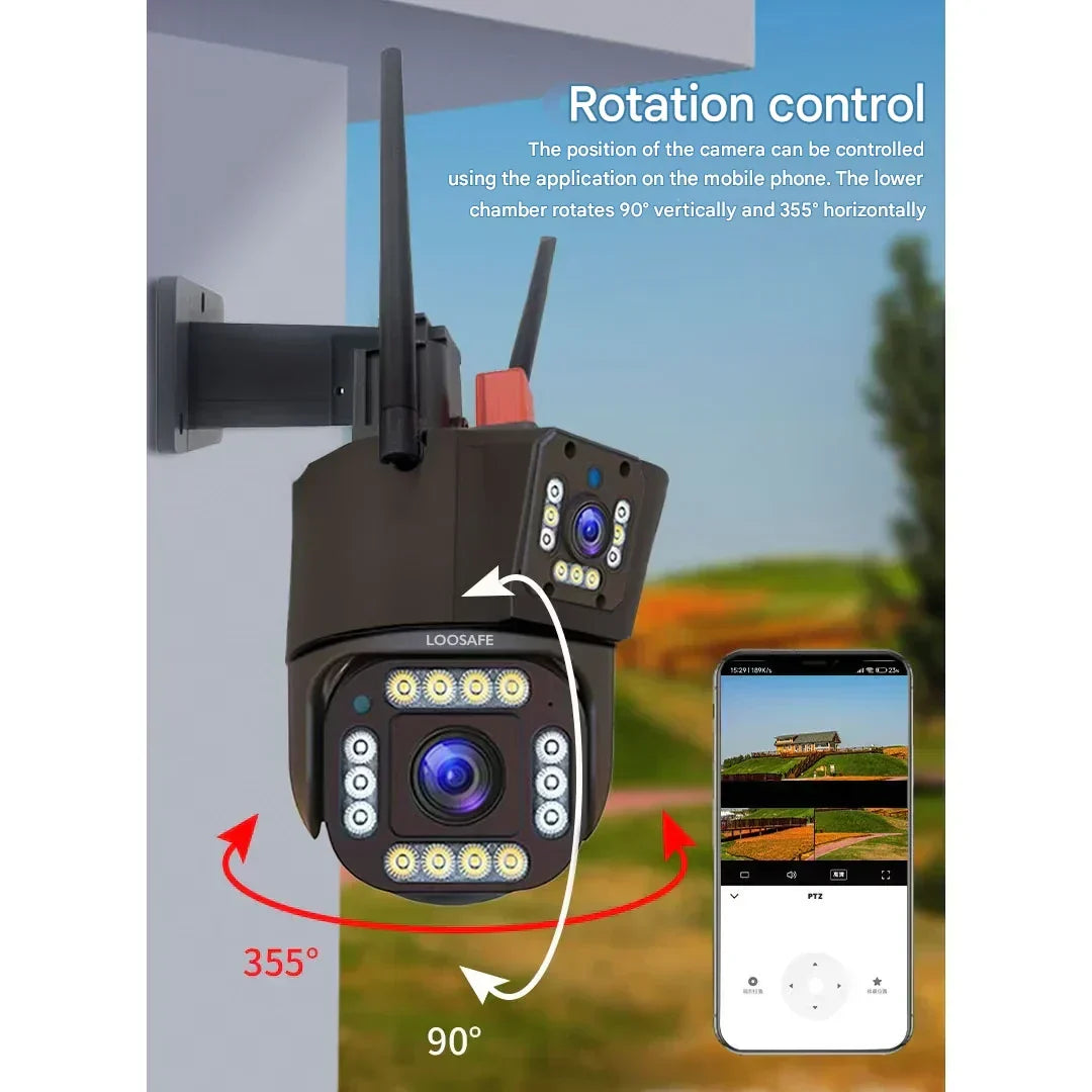 Wireless 4K Security Camera with Solar and Dual Lens