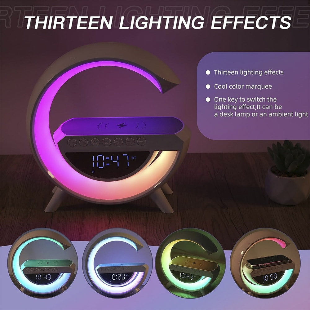 Wireless Charger with Bluetooth Speaker and RGB Lamp